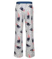 RE:COVERED X NFL New England Patriots Men's Lounge Pants with Team Logo, Cotton Pajama Pants, RCNFL1399 Gray