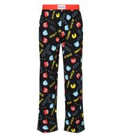 Pantaloni da pigiama da uomo RE:COVERED X Pac-Man con stampa integrale di Pac-Man, RCPCM400, Nero/Rosso