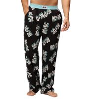 Pantalon de pyjama RE:COVERED X ACDC pour homme, imprimé ACDC intégral, RCPER922 Noir