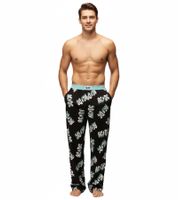 Pantalon de pyjama RE:COVERED X ACDC pour homme, imprimé ACDC intégral, RCPER922 Noir