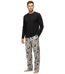 Pantaloni da salotto da uomo RE:COVERED X Star Trek con stampa Star Trek, pantaloni da pigiama in cotone, RCVCM652 Grigio