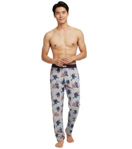 RE:COVERED X MARVEL Pantalones de pijama de héroes de cómics para hombre con estampado de personajes de Marvel, algodón, PCMARV500, gris