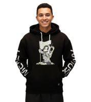 Sudadera con capucha RE:COVERED X Disney para hombre con estampado de Mickey Mouse, algodón, manga larga, RCDIF2049, negra