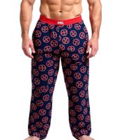 Pantaloni da pigiama RE:COVERED X MARVEL Deadpool Icon Repeat da uomo con stampa Deadpool PCMARV504 Nero/rosso