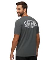 RE:COVERED X NFL Baltimore Ravens Herren T-Shirt mit Football-Helm Baumwoll-Shirt Rundhals-Shirt RCNFL1315I Grau