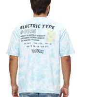 RE:COVERED X Pokemon Herren T-Shirt mit Pikachu Print Baumwoll-Shirt Rundhals-Shirt RCPOK216 Blau