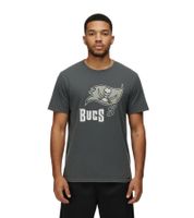 RE:COVERED X NFL Tampa Bay Buccaneers Men's T-Shirt with Logo Print, Cotton Crew Neck, RCNFL1317C Gray