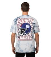 RE:COVERED X NFL Men's T-Shirt with NEW YORK GIANTS Print, Cotton Crew Neck, RCNFL1386 Blue