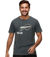 T-shirt RE:COVERED X NFL pour homme, col rond, logo Buffalo Bills, gris, RCNFL1317B