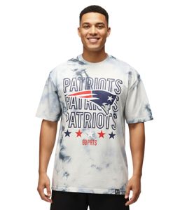 RE:COVERED X NFL Herren T-Shirt mit New England Patriots Print Baumwoll-Shirt Rundhals-Shirt RCNFL1382 Blau