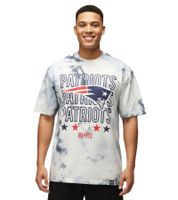 RE:COVERED X NFL Herren T-Shirt mit New England Patriots Print Baumwoll-Shirt Rundhals-Shirt RCNFL1382 Blau