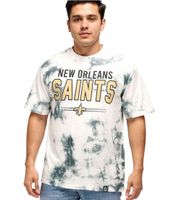 T-shirt homme RE:COVERED X NFL, logo des Saints de la Nouvelle-Orléans, col rond, gris, RCNFL1395