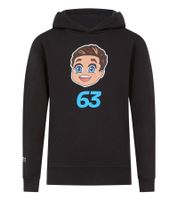 Mercedes-Benz AMG Petronas F1 George Russell Kinder Hoodie Mädchen und Jungen Kapuzen-Sweatshirt Formel 1 701227132 001 Schwarz