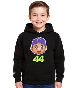Sweat à capuche Mercedes-Benz AMG Petronas F1 Lewis Hamilton pour filles et garçons, Sweat à capuche Formule 1 701227130 001 Noir