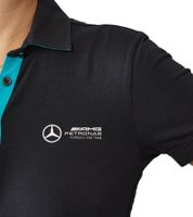 Mercedes-Benz AMG Petronas F1 MAPF1 Polo Damen Baumwoll-Shirt Polo-Shirt mit Team-Logos und farblichen Akzenten Kurzarm-Shirt 701227044 Türkis-Grün oder Schwarz