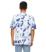 RE:COVERED X Space Jam Men's T-Shirt with Front Print in Tie-Dye Look, Cotton Crew Neck, RCWARN751 Blue