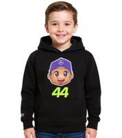 Mercedes-Benz AMG Petronas F1 Kids' Hoodie for Girls and Boys, Formula 1 Hooded Sweatshirt 70122713, George Russell or Lewis Hamilton, Black