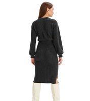 Damen Midi-Rock stylischer Strick-Rock mit Gummibund Große Größen 932509 Anthrazit melliert