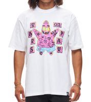 T-shirt da uomo RE:COVERED X Nickelodeon SpongeBob SquarePants, girocollo in cotone, RCVCM683, bianca