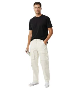 Jean cargo homme élégant, coupe 4 poches, pantalon décontracté multi-poches, BR6016 Beige