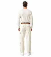 Eleganti jeans cargo da uomo, modello a 4 tasche, pantaloni casual con tasche multiple, BR6016 Beige