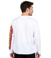 RE:COVERED X nickelodeon Herren Langarm-Shirt SpongeBob Schwammkopf Design Baumwoll-Pullover Rundhals-Shirt RCVCM688 Weiß