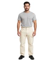 Stylish men's cargo jeans 4 pocket style leisure trousers with many pockets BR-8000-1000 Beige