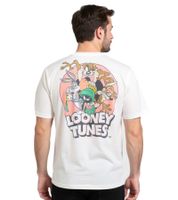 RE:COVERED X LOONEY TUNES Herren T-Shirt mit Print Baumwoll-Shirt Rundhals-Shirt RCWARN548 Weiß
