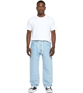 stylische Herren Jeans im Jogger-Stil Denim-Hose Baggy Leg mit Bindeband BR-12000-300 Hell-Blau