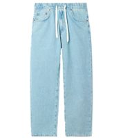 stylische Herren Jeans im Jogger-Stil Denim-Hose Baggy Leg mit Bindeband BR-12000-300 Hell-Blau