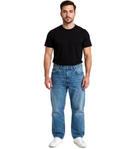 Jean homme stylé coupe skater, pantalon en denim avec fermeture éclair BR-11000-203 bleu foncé