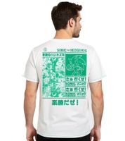 RE:COVERED X SEGA Herren T-Shirt mit Sonic-Print Baumwoll-Shirt Rundhals-Shirt RCSEGA551 Ecru-Weiß
