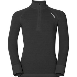 Odlo Kinder Langarm Unterhemden Warm 1/2 Zip Longsleeve Schwarz