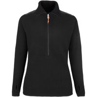 Salewa Damen Woll-Pullover Sella AM Wander-Pullover mit Reißverschluss Schwarz