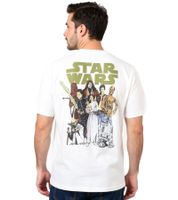 RE:COVERED X STAR WARS Herren T-Shirt mit Rücken-Print Baumwoll-Shirt Kurzarm-Shirt RCDIF2045 Ecru-Weiß