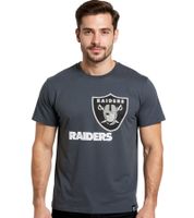 RE:COVERED X NFL Herren T-Shirt Las Vegas Raiders Logo Baumwoll-Shirt Rundhals-Shirt RCNFL1317G Grau
