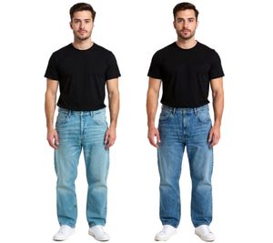 Jean homme élégant coupe skater, pantalon en denim zippé, BR-11000, bleu foncé ou bleu clair