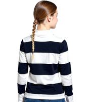 DELMAO Kinder Langarm-Shirt Mädchen Longsleeve mit Polo-Kragen 54289803 Blau/Weiß
