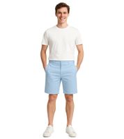 Pantalon chino bermuda décontracté pour homme Peterson avec short en lin et coton, bleu, 20504682 154030