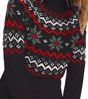 Damen Fairisle-Strick-Minikleid mit Rollkragen Langarm-Kleid 976460 Schwarz