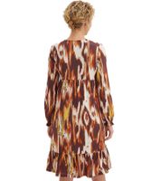 leichtes Damen Tunika-Kleid Sommer-Kleid stylisches Jersey-Kleid 919025 Weiß/Orange/Rot