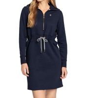 DELMAO Damen Mini-Kleid Sweat-Kleid langärmliges Baumwoll-Kleid 24305512 Blau