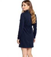 DELMAO Damen Mini-Kleid Sweat-Kleid langärmliges Baumwoll-Kleid 24305512 Blau