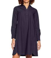 BOYSEN´S Damen Kleid modisches Blusen-Kleid Langarm aus reiner Baumwolle 66338030 Dunkelblau