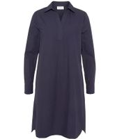 BOYSEN´S Damen Kleid modisches Blusen-Kleid Langarm aus reiner Baumwolle 66338030 Dunkelblau