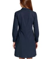 BOYSEN´S Damen Kleid modisches Blusen-Kleid Langarm aus reiner Baumwolle 66338030 Dunkelblau