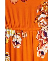 Laura Scott Damen Midi-Kleid ärmelloses Sommerkleid mit Blumendruck Strand-Kleid 94523917 Orange