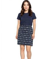 DELMAO Women's Mini Skirt, Sustainable Summer Skirt Made of Pure Cotton, 60074927 Dark Blue