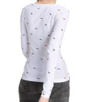 KangaROOS Damen Baumwoll-Sweatshirt stylisches Langarm-Shirt Rundhals-Pullover 86609137 Weiß