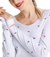 KangaROOS Damen Baumwoll-Sweatshirt stylisches Langarm-Shirt Rundhals-Pullover 86609137 Weiß